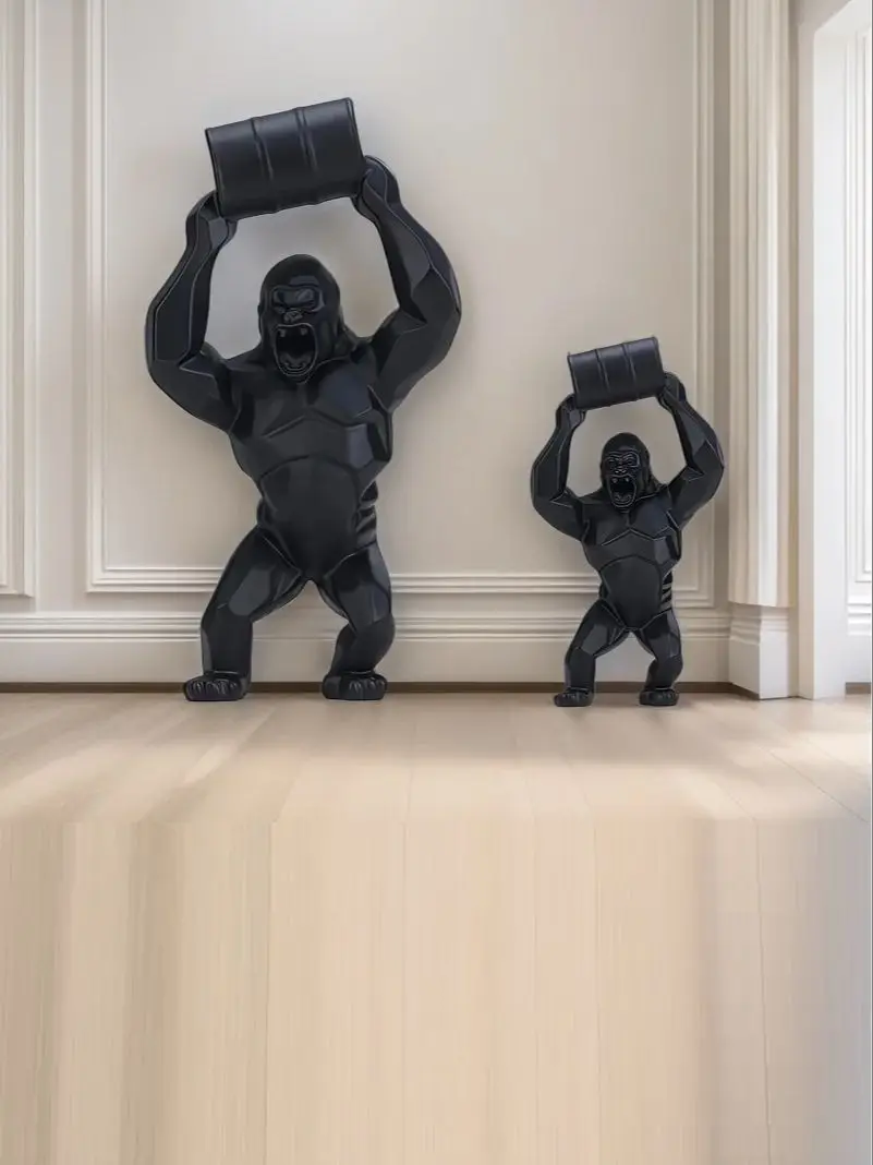 Escultura de mono de Animal créatif, estatua de resina de simulation, adornos coleccionables de arte, estatuilla, decoración de