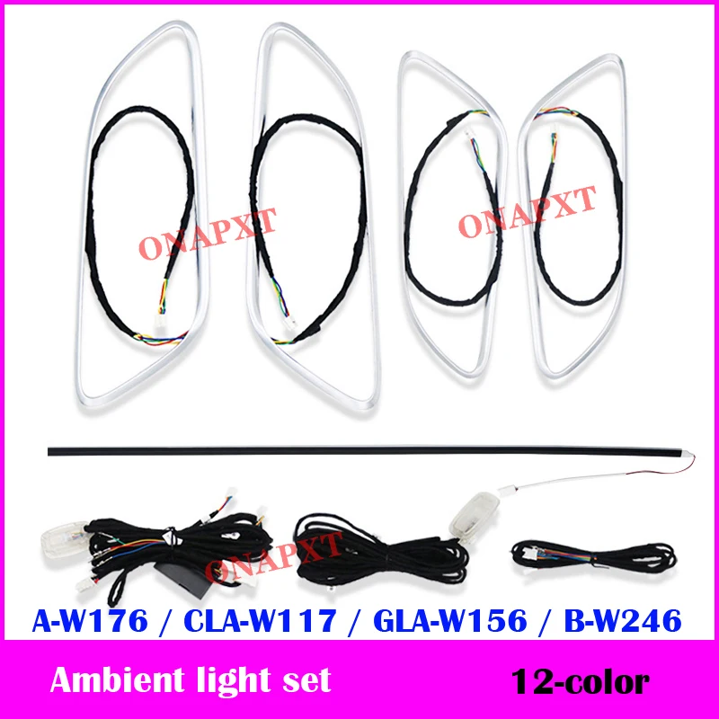 لبنز A W176 B W246 CLA 117 GLA 156 ل AMG MB Led ديكور الباب لوحة التوربينات الهواء تنفيس فوهة مصباح المحيطة مجموعة ضوء