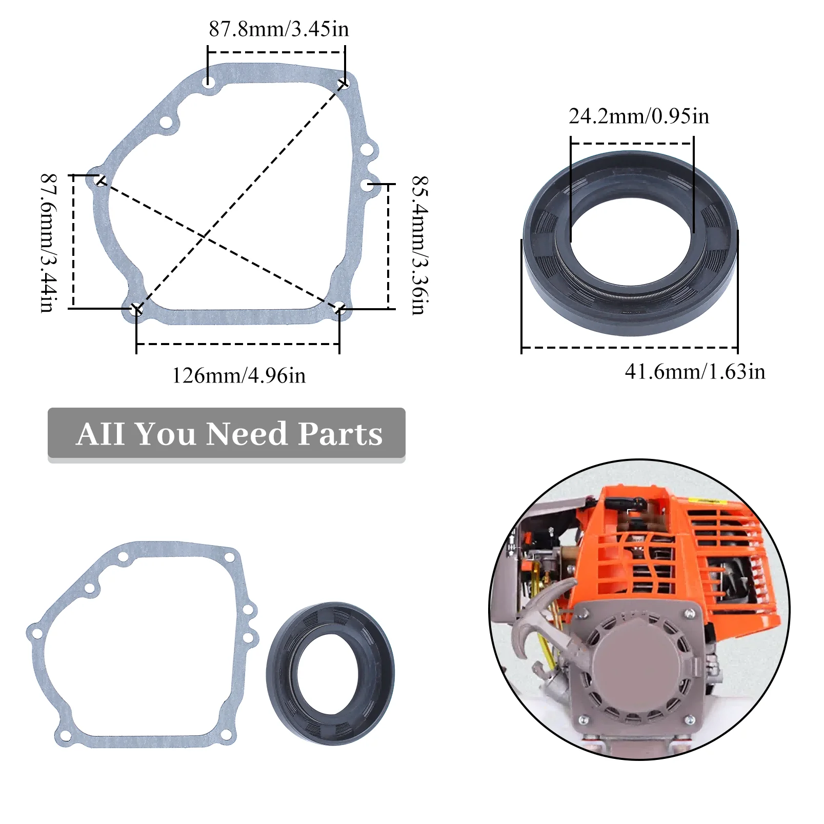 Crank Case Crankshaft Oil Seal Gasket for Honda GX160 GX200 168F 5.5HP 6.5HP Engine Motor Trimmer Generator