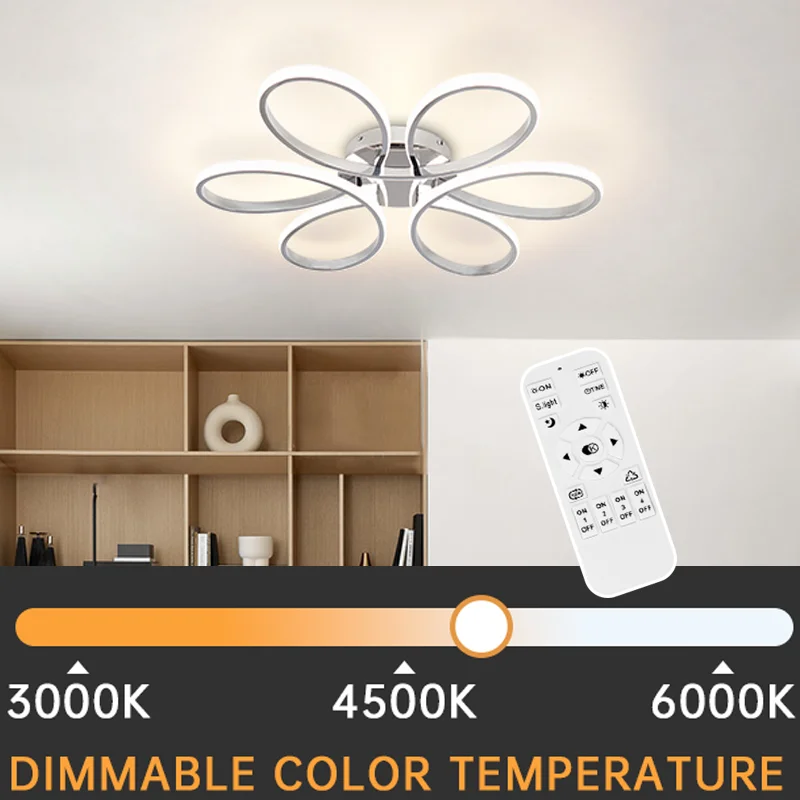 

Modern LED Ceiling Lamp Remote Control Chrome Dimmable Ceiling Lamps 110V-240V Ceiling Light 3 Color ceiling lights room decor
