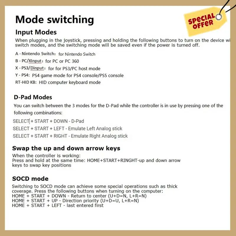 ممر عصا التحكم Hitbox شارع مقاتلة تحكم القتال عصا أذرع التحكم في ألعاب الفيديو زر ميكانيكي للكمبيوتر/PS4/Switch-WMAN