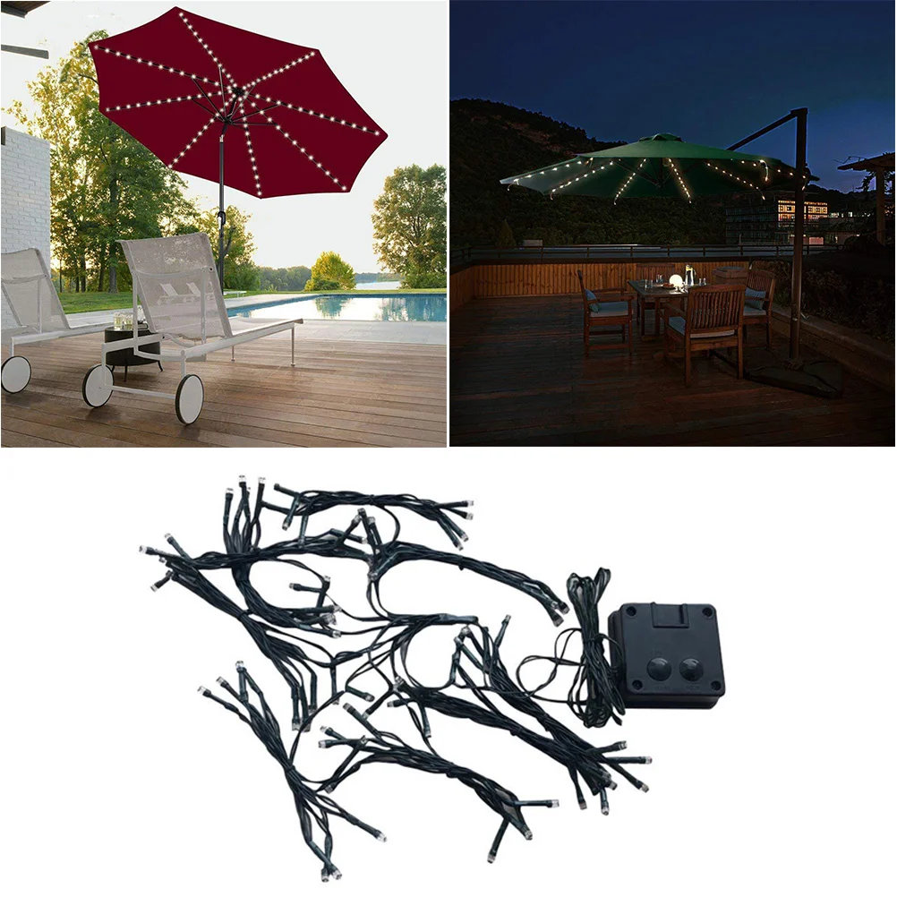 

LED String Light 8 Strips 9 Leds Each Outdoor Waterproof Solar Umbrella Light String Energy Efficient Bright Colors Festival