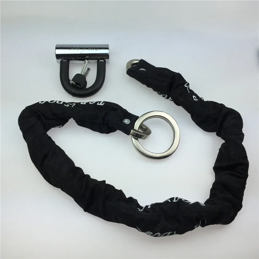 1set for Car anti-hydraulic scissors chain lock motorcycle giant ring Keychain lock, stainless steel chain