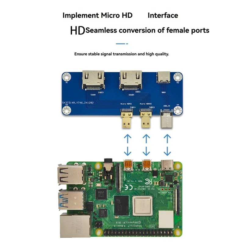 Exquisit-Für Raspberry Pi Micro -Kompatibel zu -Kompatibles Modul Dual 4K Ausgang Kompatibel mit Raspberry Pi 5/4B