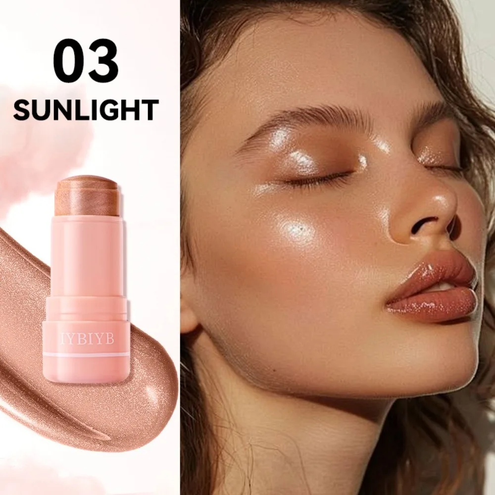 Chaude 3 couleurs maquillage Blush bâton mettant en évidence éclaircissant miroitant fard à joues bâton multi-usage effet paillettes joue maquillage visage maquillage