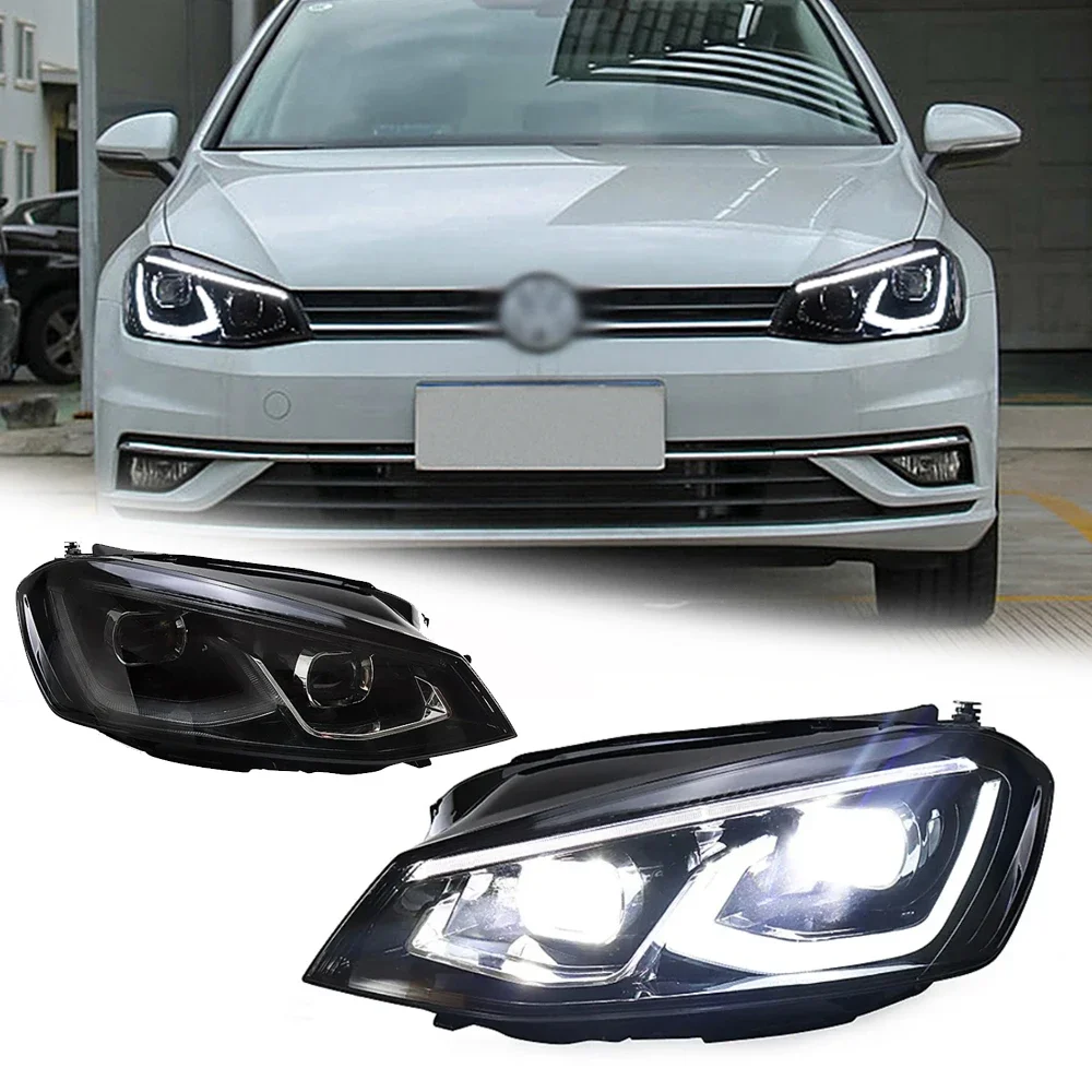 

Светодиодные фары для VW GOLF 7 MK7 14-17 To Golf 8, стиль, полностью светодиодные DRL, автомобильные фары в сборе, аксессуары для сигнала, модифицированная лампа
