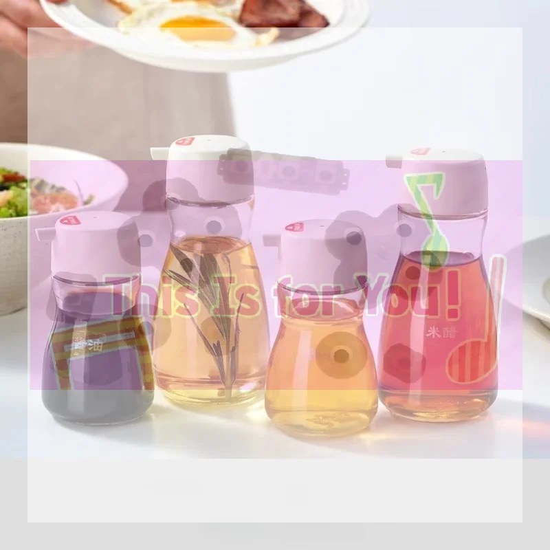 190ML Clear Glass Bottle For Sauces/Oils With A Tight-Fitting Lid Allows For Controlled Dispensing Glass Soy Sauce Seasoning Can