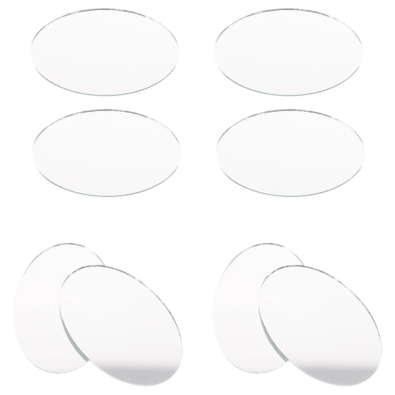 

20 Pcs Oval Lens Makeup Mirror Small Craft Tiny Vanity Crafts Mini Mirrors Decorate Micro for