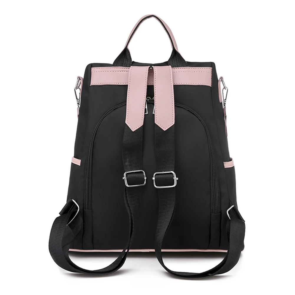 Women Multi-Function Backpack Ladies School Bag Retro Women Oxford Cloth Hit Color Anti-theft Backpacks Shoulder Bag