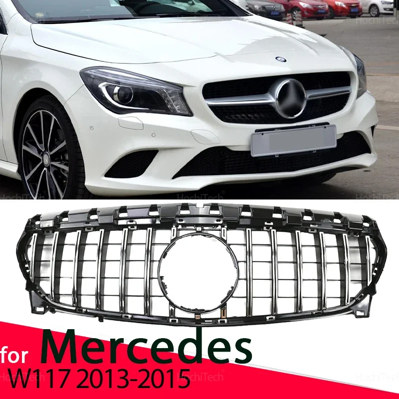 Car Front Hood Grille for Mercedes Benz CLA-Class W117 C117 X117 CLA180 CLA200 CLA250 2013-2015 Auto Grille Accessories