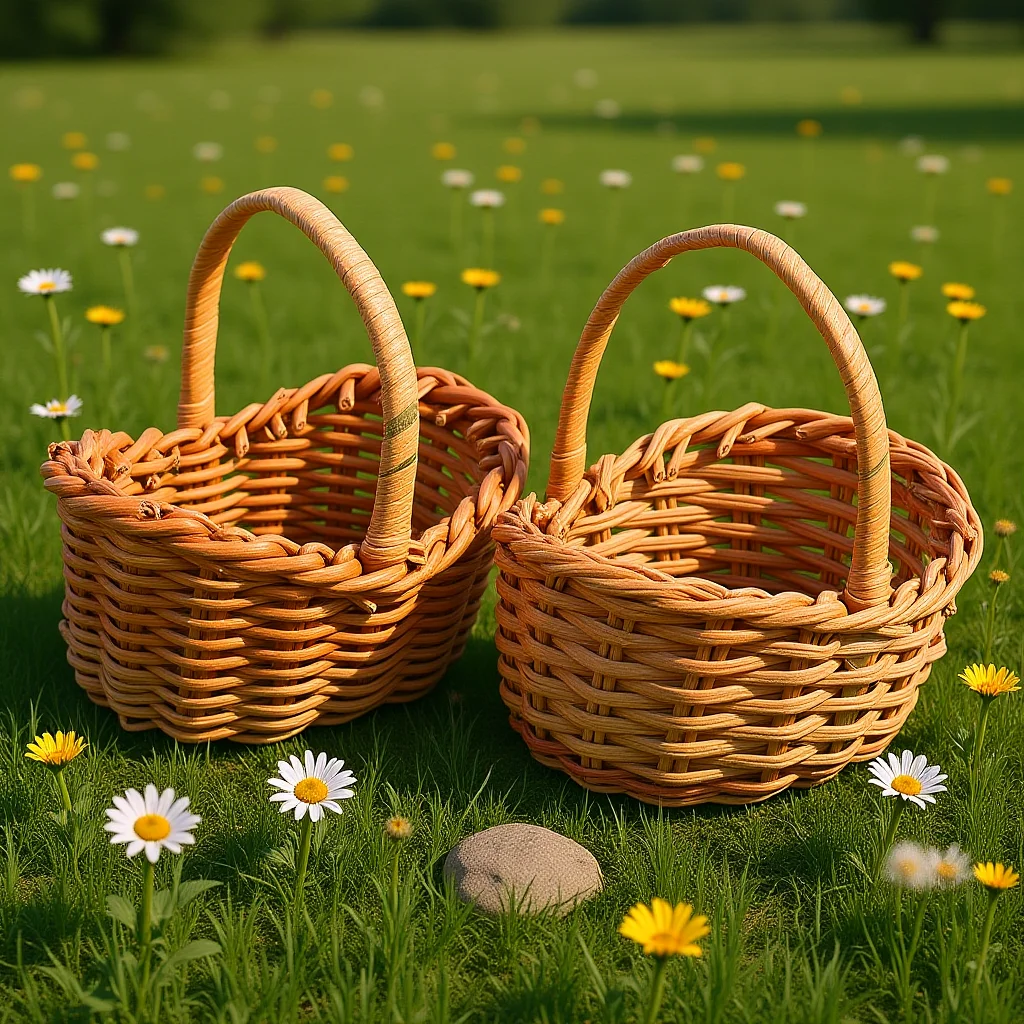 

2Pcs Miniature Woven Baskets Compact Flower Basket for Rustic Pastoral Decor Wedding Favors Candy Packaging Display