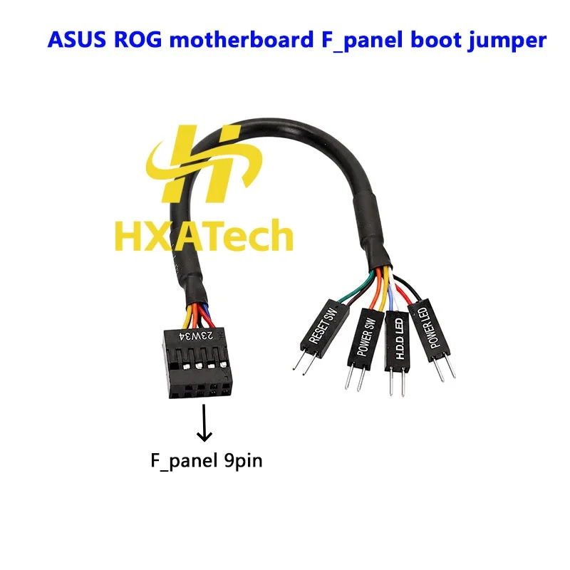 HXATech -15cm for ASUS ROG Fpanel 9-pin motherboard boot jumper ASUS Front F_Panel 9pin Connector Power Cable Switch Start Line