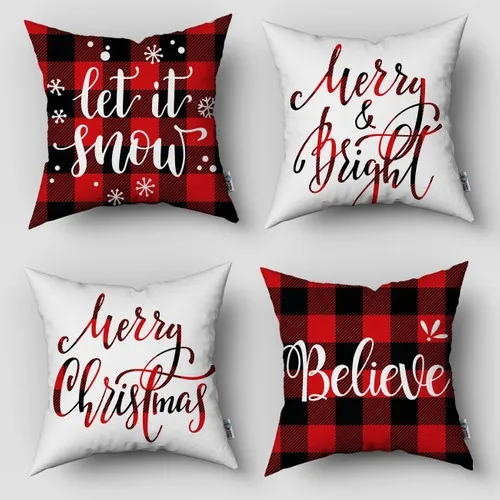 İnstababyrooms New Year Pattern Christmas Series Digital Printed Quad Pillow decorate Case Model 037