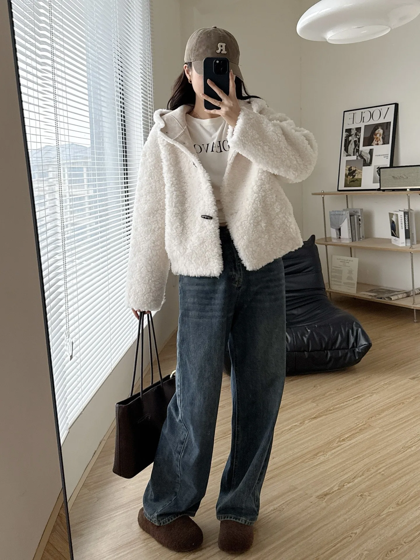 High quality hooded full wool lamb wool sheep shearing fur jacket women's short Korean fur integrated fluff burst