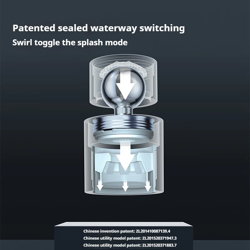 Diiib 360° Swivel Faucet Spray Head 80° Movable Angle Wear Resistance Splash-proof Filter Nozzle Dual Modes Water Saving Kitchen