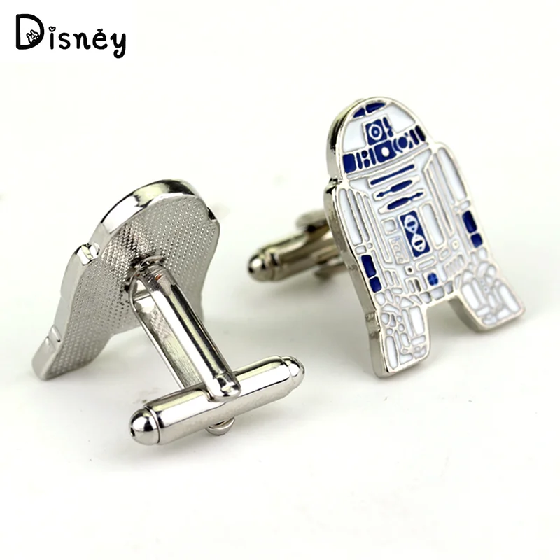 

Disney Movie Jewelry Star Wars Robot R2-D2 Cufflink Men Women Shirt Cuffs Fashion Jewellery Accessories for Fans Quality Gifts