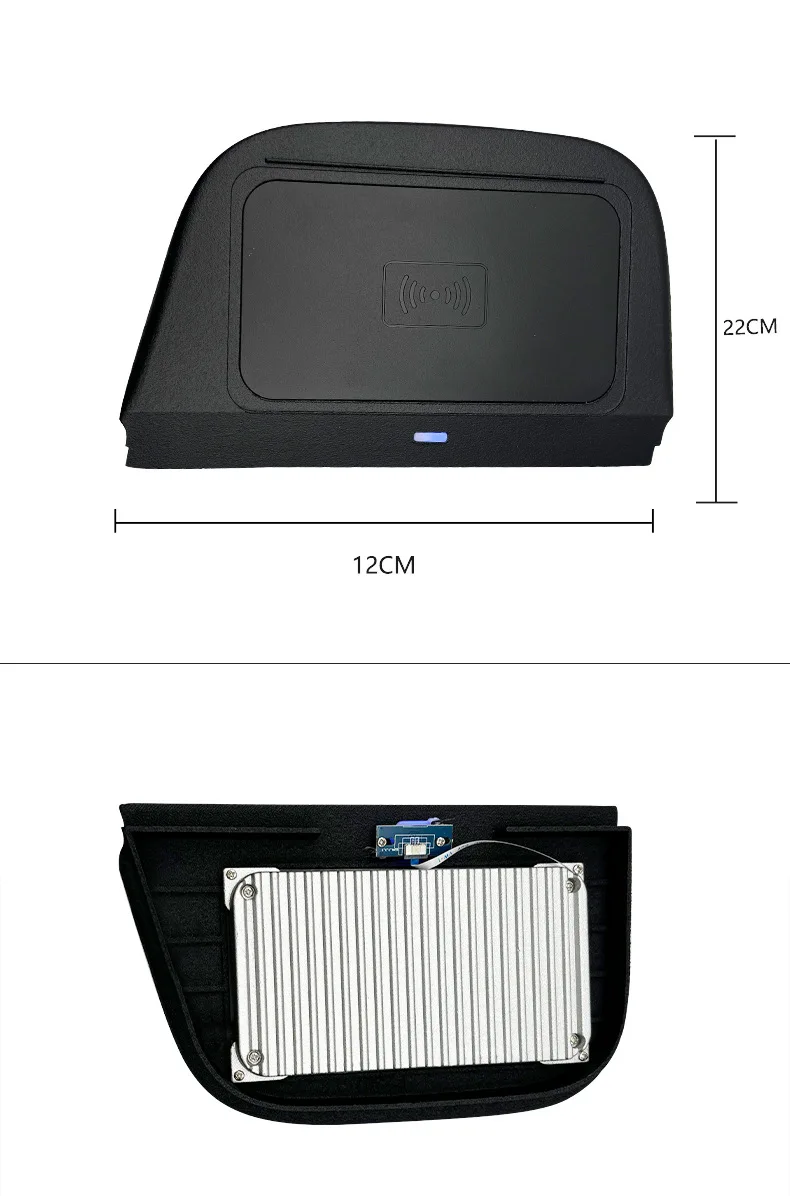 2 Din for Jeep Compass 2016-2019 Car Wireless Mobile Phone Charger Center Console Storage 18W iphone fast charge plate holder - view 5
