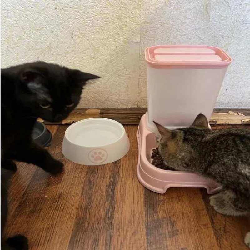 Cat Pet Automatic Feeder Drinking Bowl Large Capacity Dog Combination Grain Storage Bucket Pet Feeding Bowl Pet Supplies