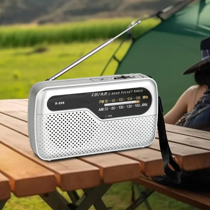 راديو ترانزستور يعمل بالبطارية راديو FM مكبر صوت لاسلكي محمول مع مؤشر إلكترونيات تعمل بالبطارية لصالة الألعاب الرياضية للعمل