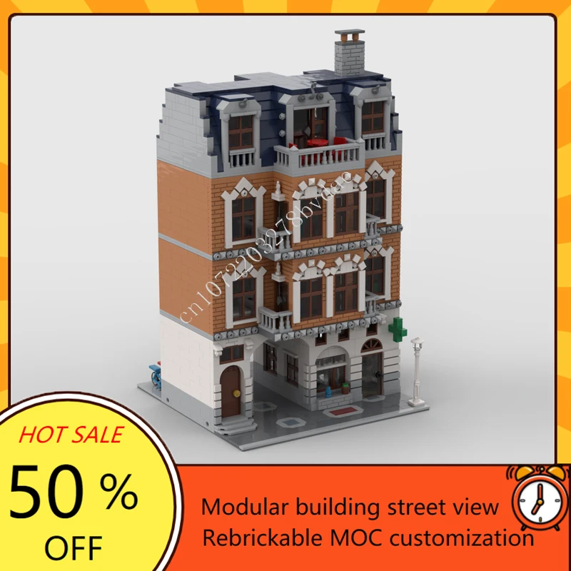 3954PCS Oude Stad Apotheek Modulaire MOC Creatieve street view Model Bouwstenen Architectuur DIY Onderwijs Assemblage Model Geschenken