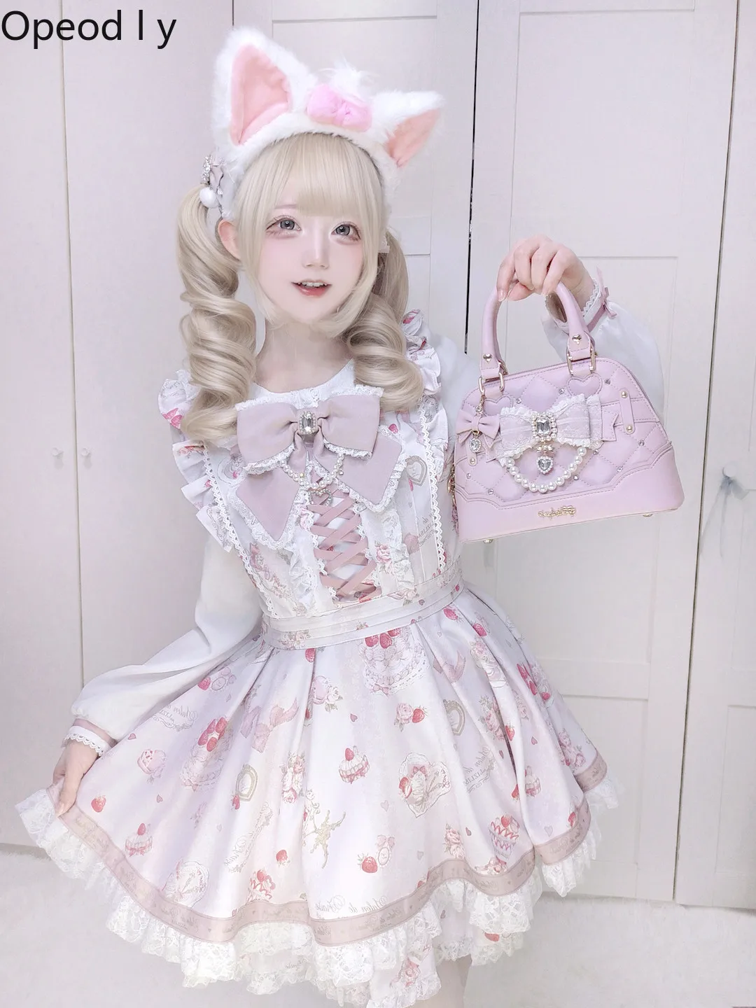 

Y2k Subculture Japanese Original Lolita Mass-produced Shell Bag Sweet Elegant Bow Pearl Large-capacity Liz Women's Messenger Bag