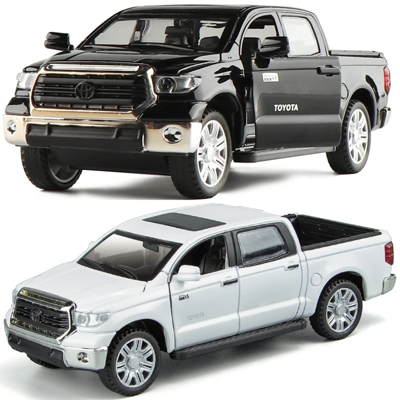 1/32 TOYOTA Tundra TRD Pickup odlewana zabawka Model ciężarówki miniaturowe otwierane drzwi z możliwością otwierania dźwięku i światła prezent dla