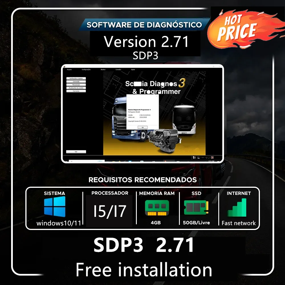 SDP3 2.71 Diagnostic Software (2026 Version) for Scna – Compatible with AUTOEPC & VCI3 – Super Heavy-Duty Engine Diagnostic Tool