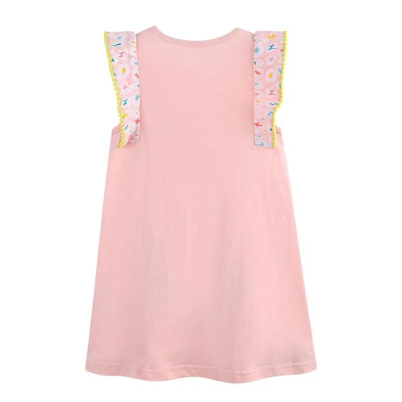 Bag Printed Sleeveless Dress for Girls 2-7T Toddler Party Frock Children's Lovely Baby Dresses Kids Wear
