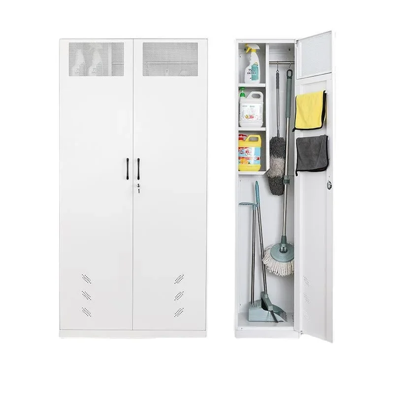 Stainless steel cleaning cabinet household balcony locker school mop broom storage sanitary cabinet