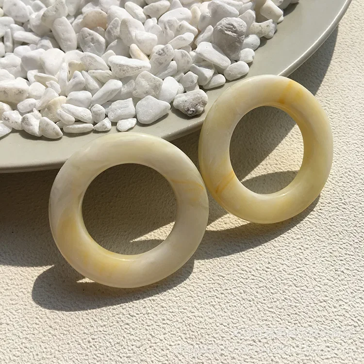 5 قطعة آنا نفس هندسية مستديرة اثنين من لهجة الربط الحبر الراتنج أقراط المواد DIY بها بنفسك مجوهرات صنع الملحقات #3