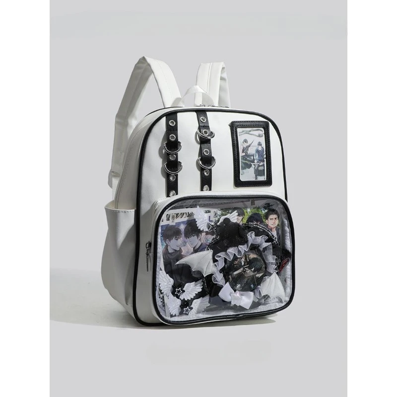 Y2K Cute Mini Backpack Women Kawaii Ita Bag Sweet Girl Transparent Rucksack DIY Personality Display Knapsack Lolita Shoulder Bag