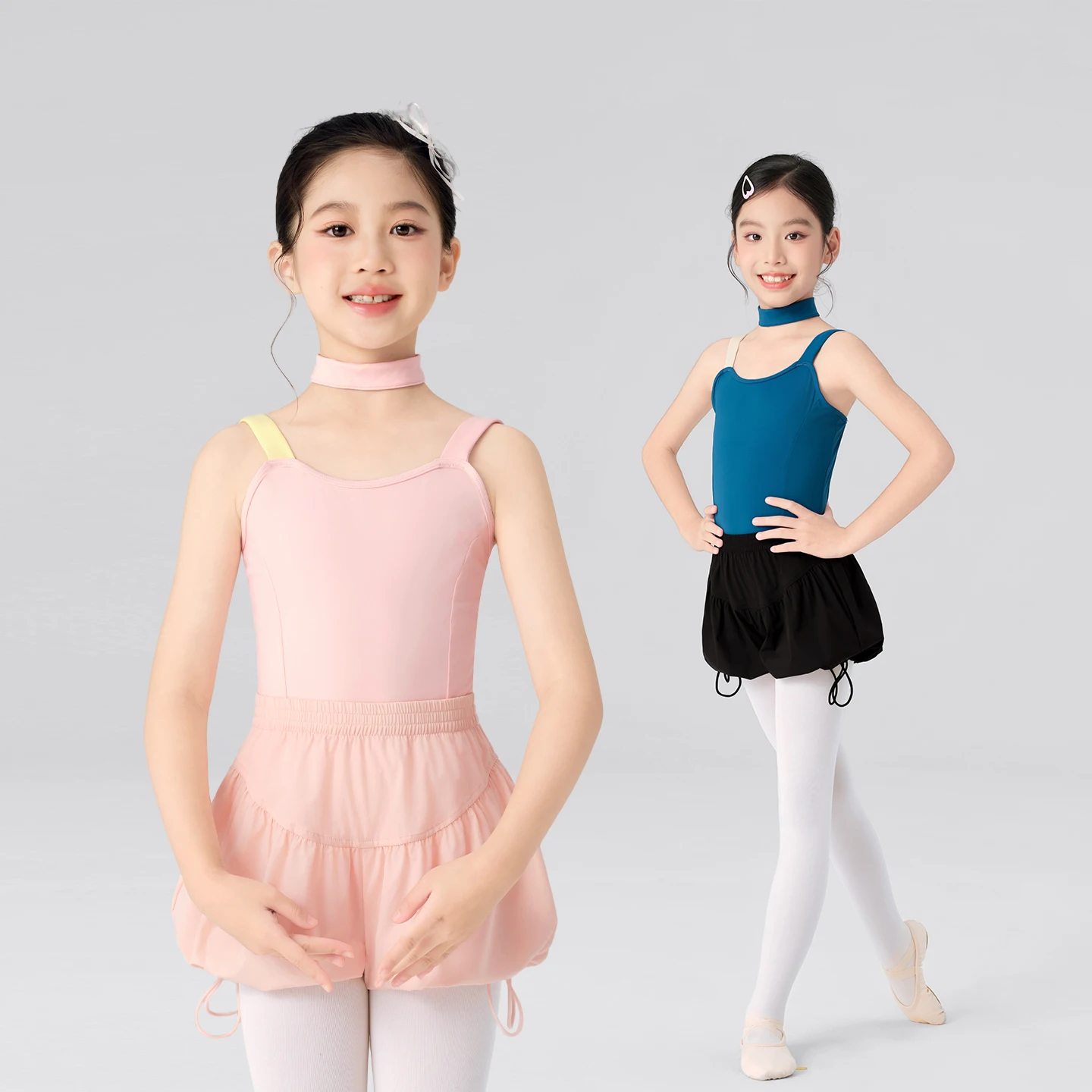 Dziecięce dziewczęce trykoty baletowe z kolorowymi wstawkami, ramiączka, stroje gimnastyczne do tańca, młodzieżowe nylonowe trykoty taneczne typu camisole.