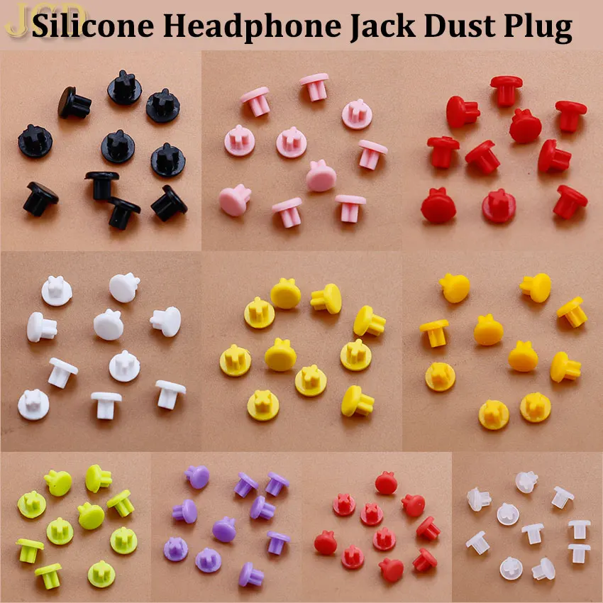 JCD 10pcs 3.5mm Silicone Headphone Jack Hole Dust Plug Audio Microphone Interface Stopper Cap Laptop Computer Anti Dust Cover