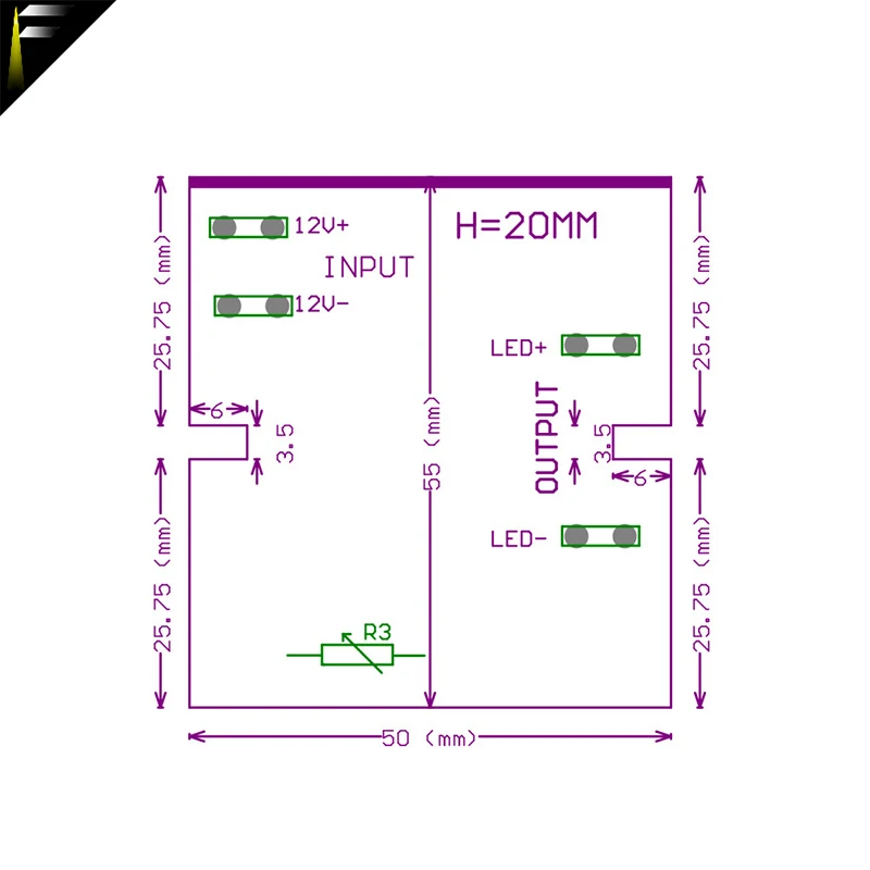 50W-PWM يعتم مصدر طاقة تيار مستمر - سائق واحد