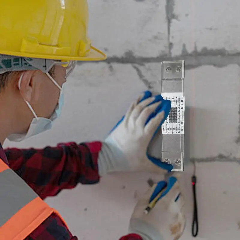Crack Gauge Ruler Accurate Crack Monitoring Record Tool Clear Acrylic Crack Monitor Gauge For Monitoring Wall Deformation Cracks