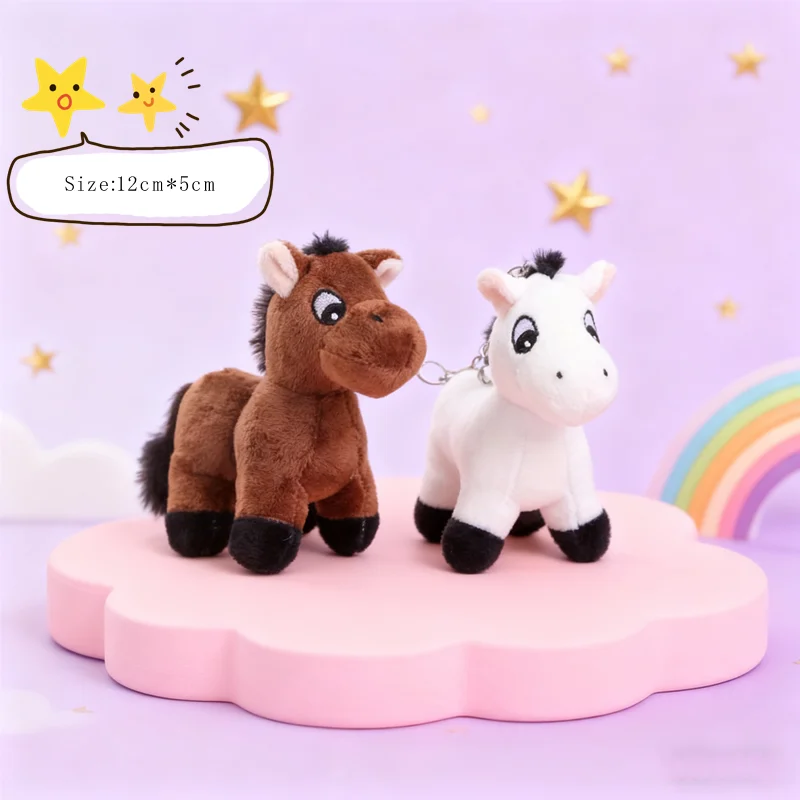 

Horse Plush Toy Pendant for Keyring and Backpack, 1pc Cartoon Pony Stuffed Animal Decor