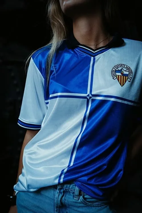Spanisches Club-Sabadell-Fußballtrikot im Familienlook, passende Kleidung, schnelltrocknendes Fußballshirt, T-Shirt für Eltern und Kinder – Detail 1