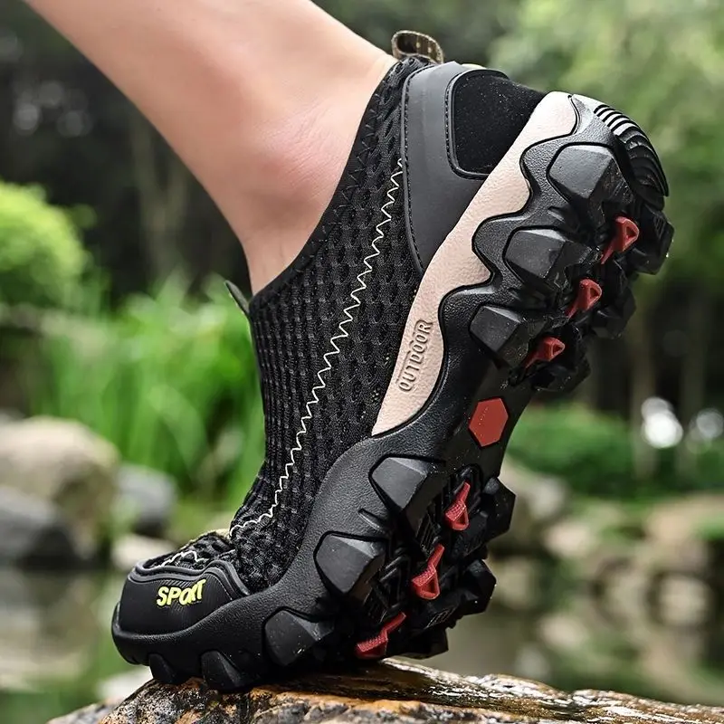 Hiking Shoes Men Slip on Summer Casual Shoes Outdoot Breathable Beach Water Shoes Quick Drying Aqua Walking Sneakers Non Slip