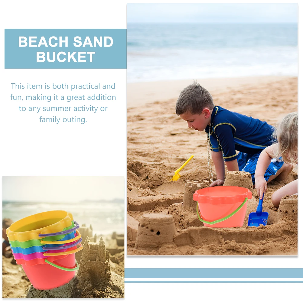 

6 Pcs Beach Bucket Sand Buckets Play Outdoor Small Mini Plastic Sandbox Playing Supplies