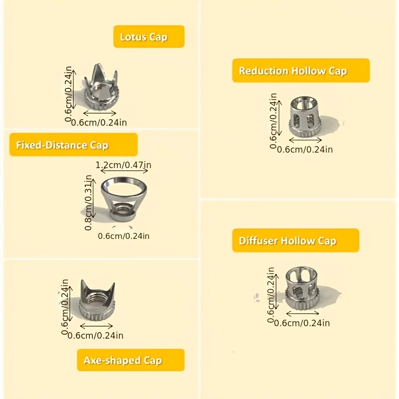 5-piece set of various nozzle caps - precision micro-adjustment diffuser pen caps for detailed work