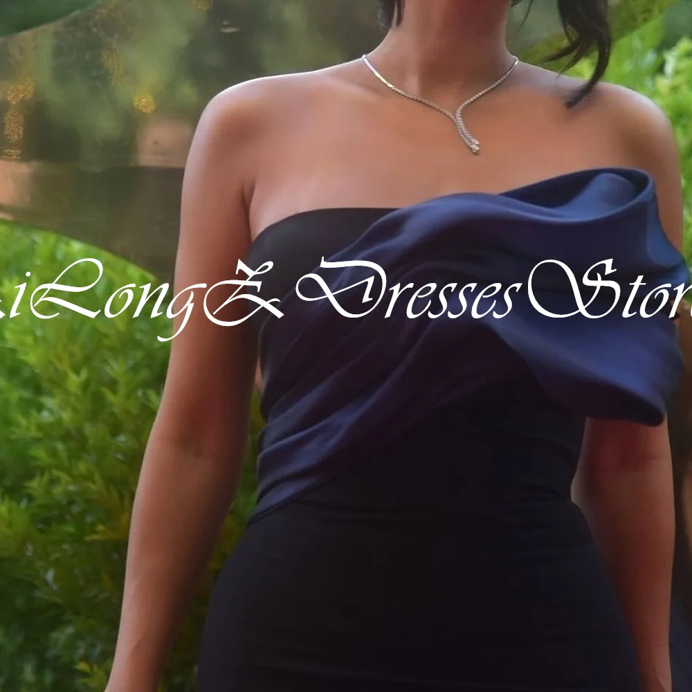 فساتين حفلات أنيقة مخصصة للسيدات 2024 بدون أكمام على شكل قلب حورية البحر طول الأرض طيات واتو ذيل بلون سادة طيات Pr #2