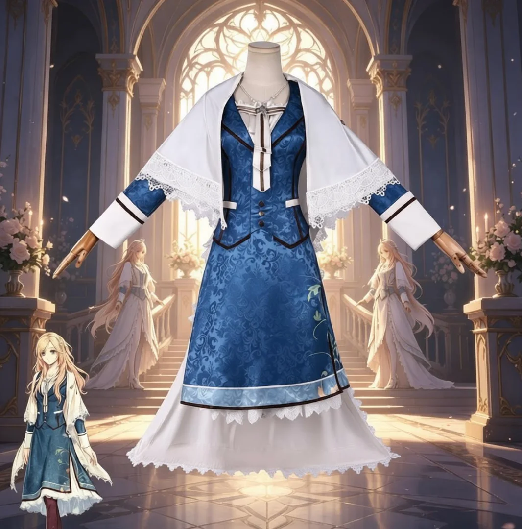 Ensemble complet de cosplay Liliana Adornato Piofiore Fated Memories avec accessoires complets, robe d'église vintage pour femme Otome Gam