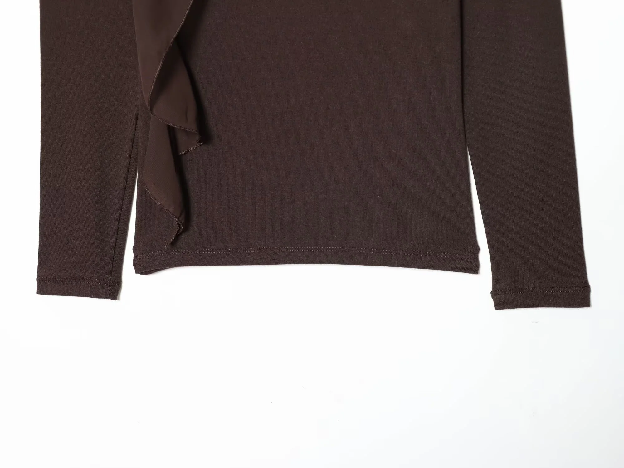 2025年冬新作 レディース カジュアルファッション シンプル オフショルダー スリムフィット 快適 長袖 3D花柄Tシャツ