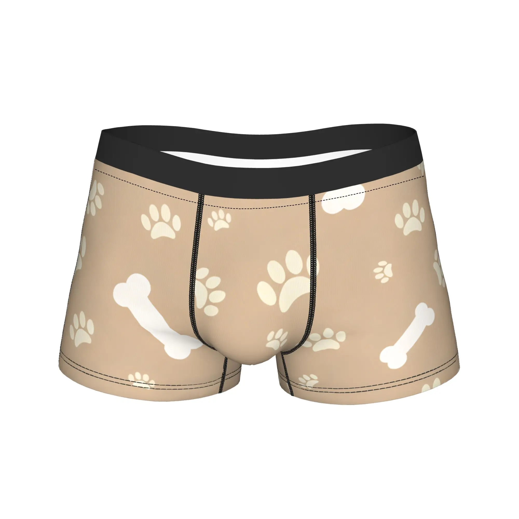 

Dog Paw Print and Bone Underwear Print Trunk Quality Men's Underpants Comfortable Boxer Brief Birthday Present