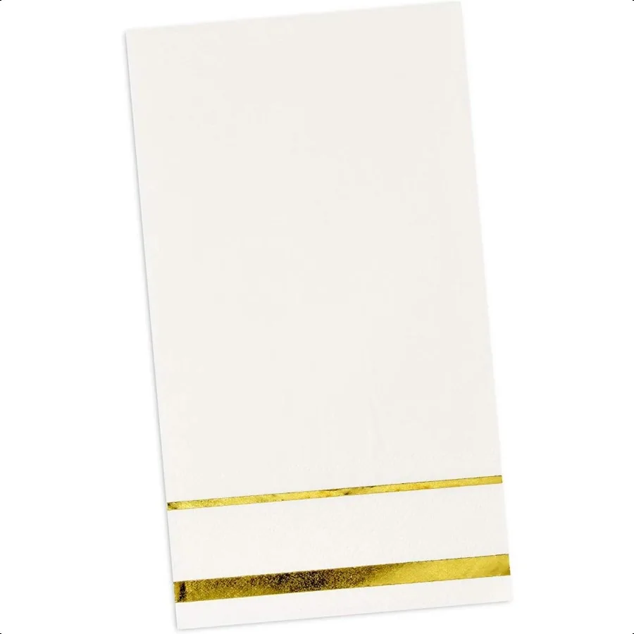 100 tovaglioli per ospiti foderati con finiture dorate, eleganti tovaglioli per la cena, per le vacanze, il bagno, la festa di compleanno, il matrimonio, il baby show