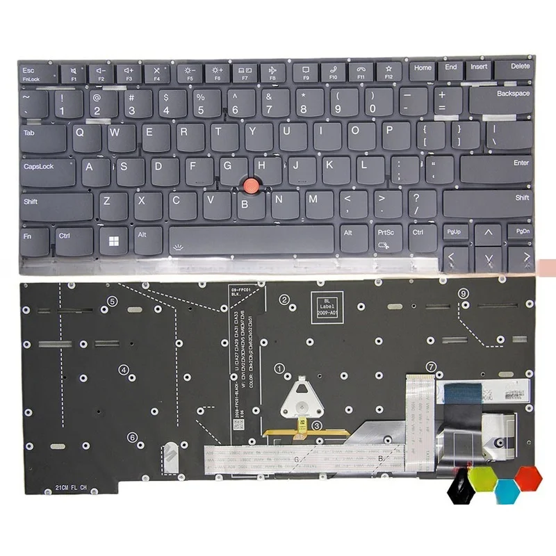 YY+New for Lenovo Thinkpad T14s Gen 2 2th G2 Notebook US Keyboard Backlit Lighting