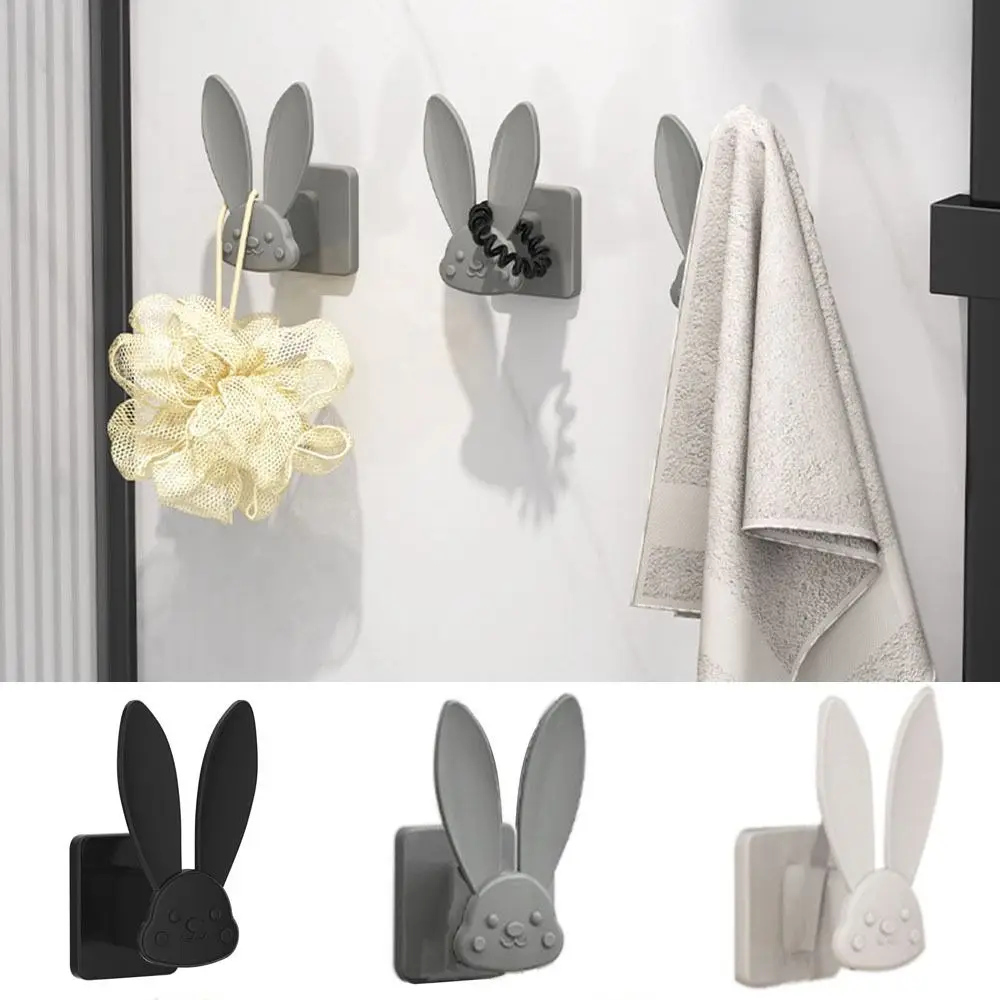 

Creative Plastic Rabbit Ear Shoe Rack Wall Mounted Self Adhesive Slipper Storage Rack Non Perforated Towel Hook Bathroom