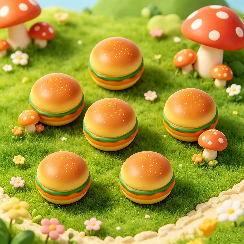 Cross-border explosion simulation flour burger kneading music slow rebound decompression toy food modeling vent artifact wholesale - Detail 1