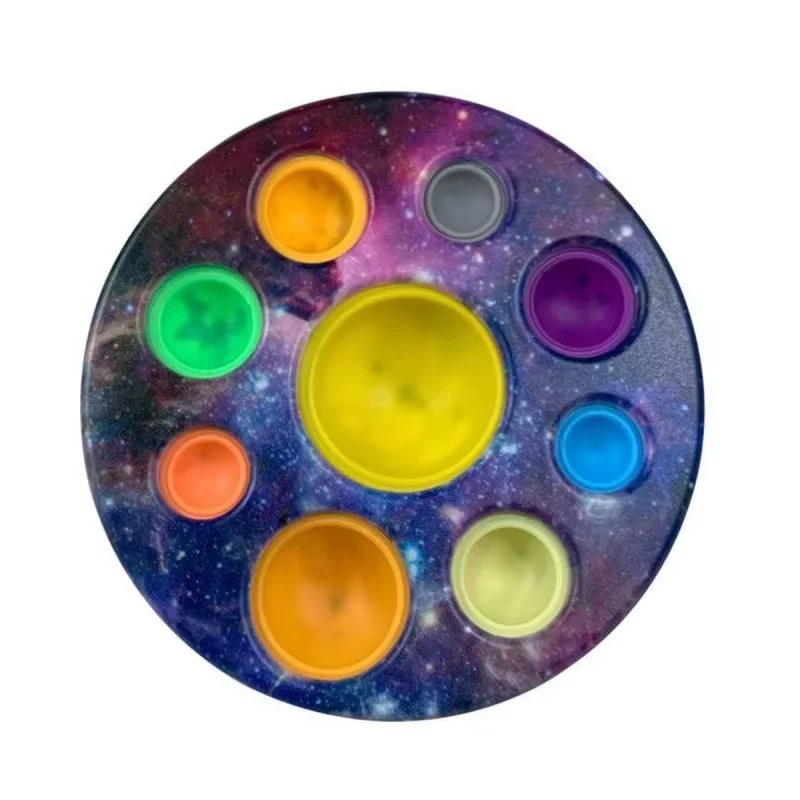 Huit planètes fossettes pousser bulle Fidget jouets bébé sensoriel autisme besoins Squishy anti-Stress jouets pour enfants pour enfants cadeau