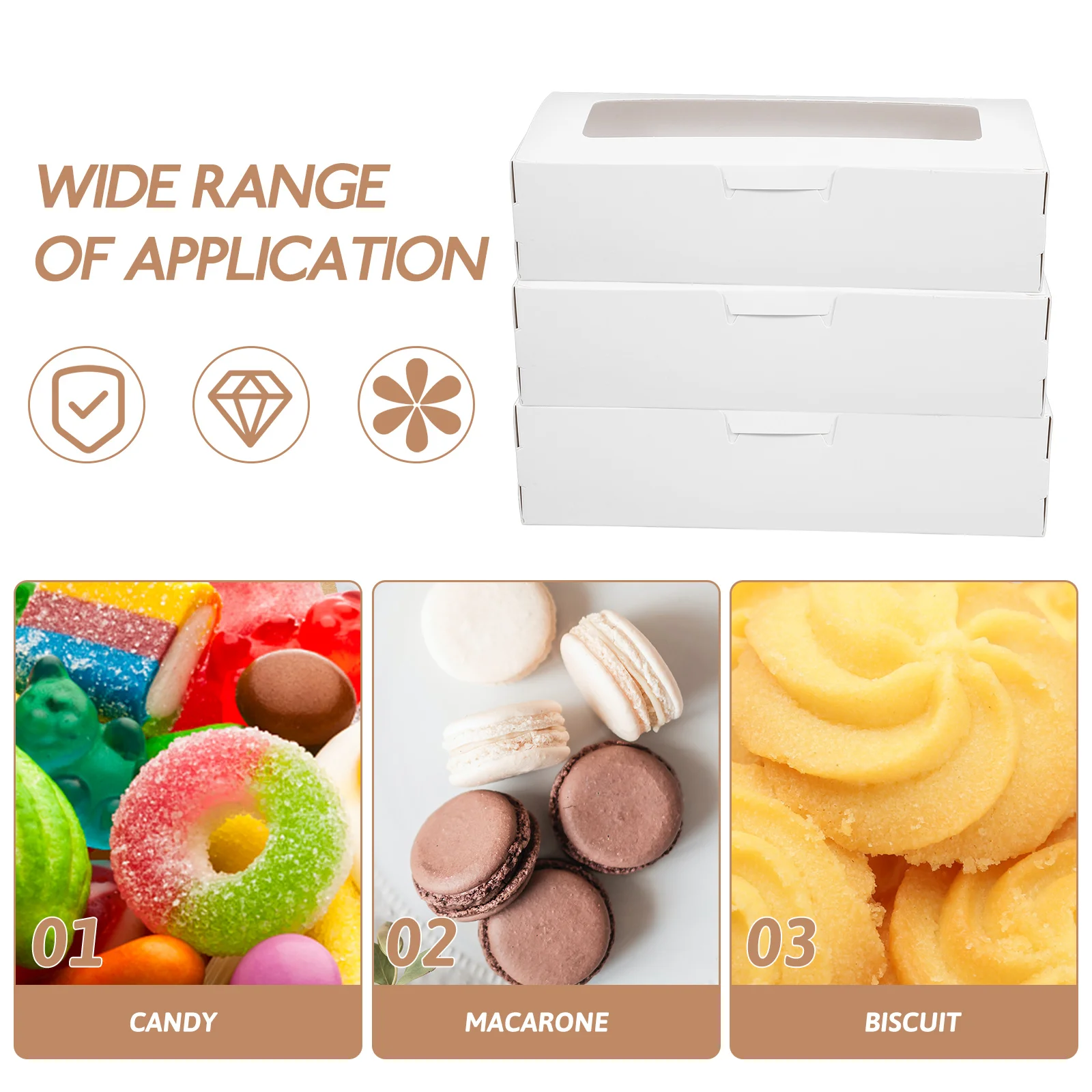 

10pcs Macaron Packaging With Window Bulk Cookie Treat Boxes For Dessert Bakery Candies Party Favors Portable Candy Containers